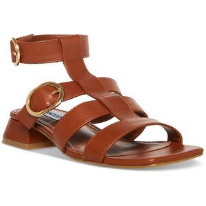 Steve Madden Womens Aylin Brown Leather Gladiator Sandals Shoes NWT